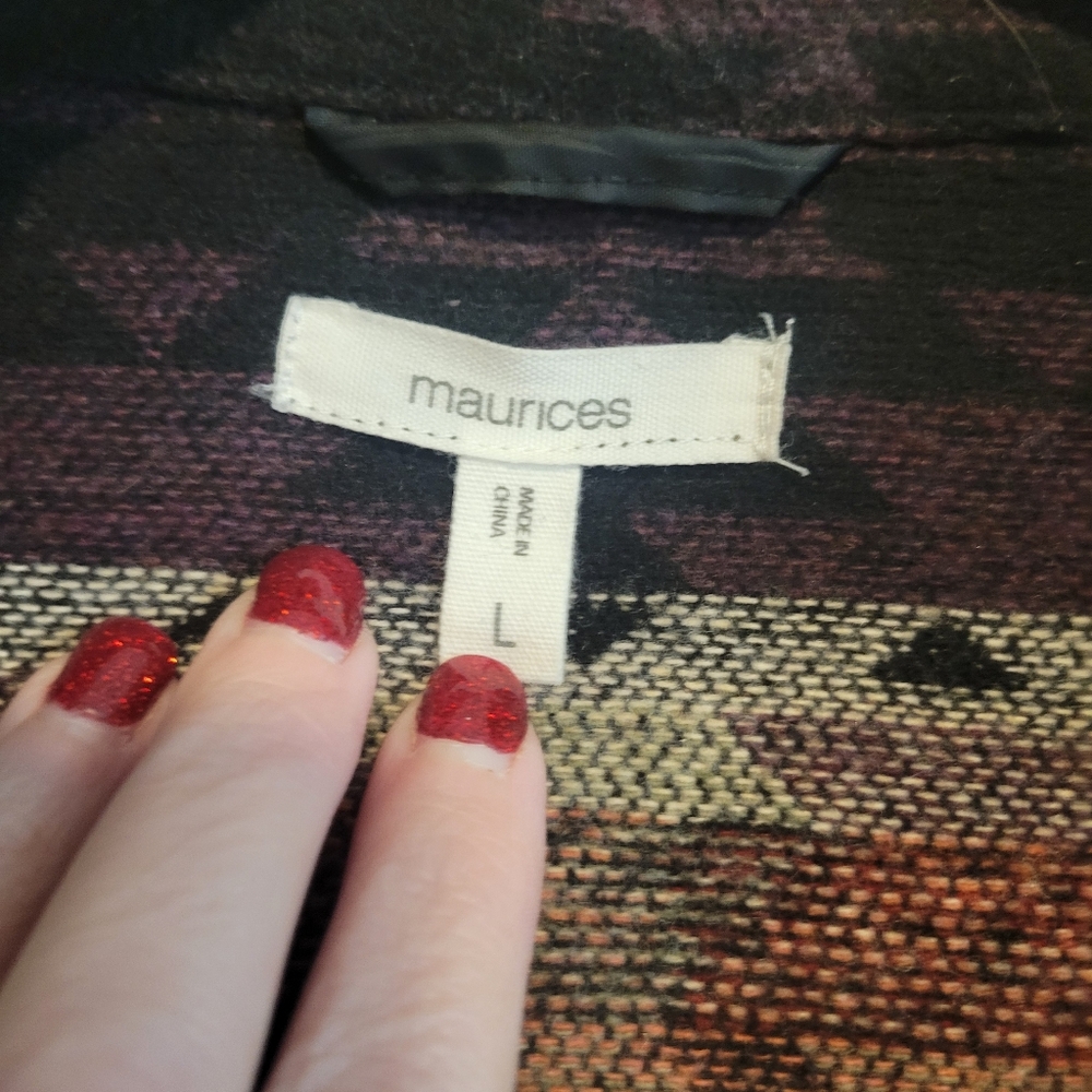 Maurices Aztec Patterned Utility Jacket Size Large - image 6